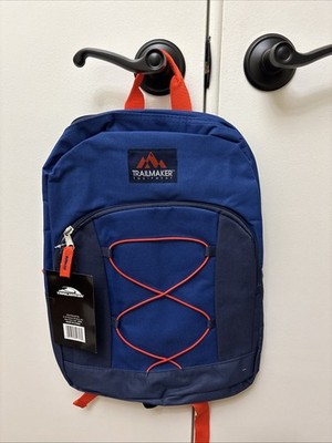 Trailmaker Backpack Blue Orange Lightweight 17 inch Bungee design School New