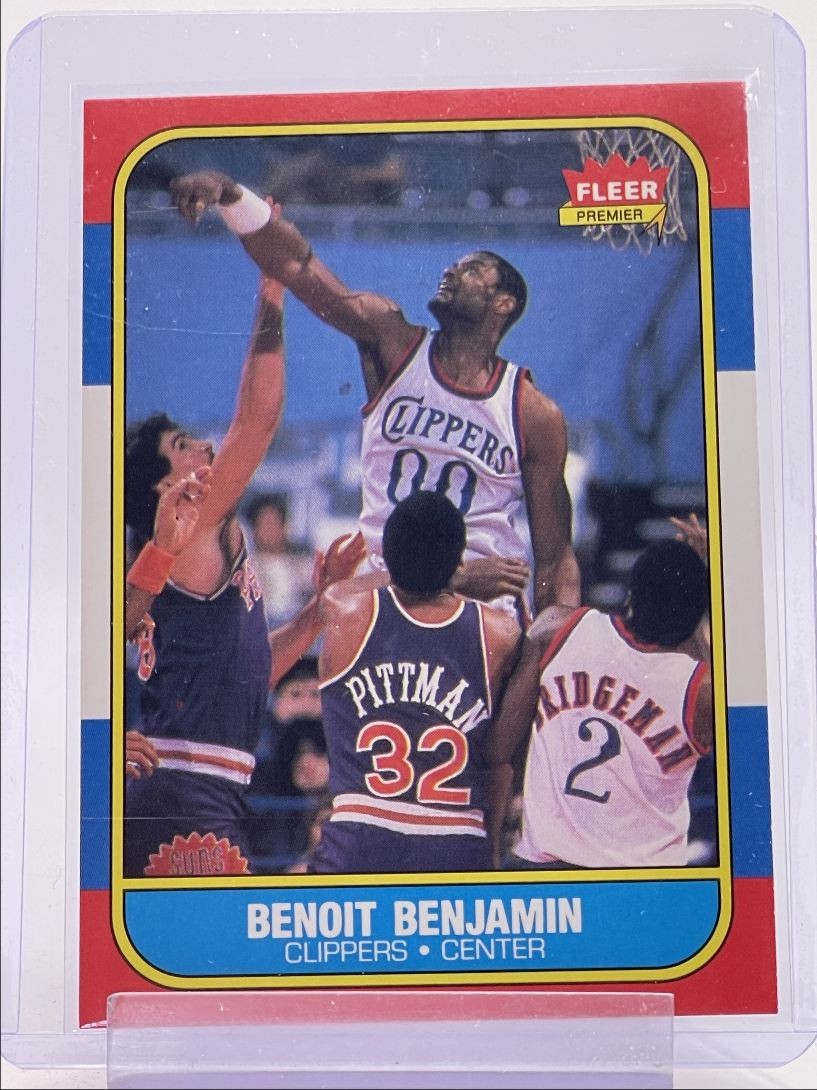 BENOIT BENJAMIN 1986-87 FLEER PREMIER BASKETBALL ROOKIE CLIPPERS #8 RC Q6233