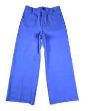 Maeve The Colette Pants Womens 31T Blue Wide Leg High Rise Stretch Cropped
