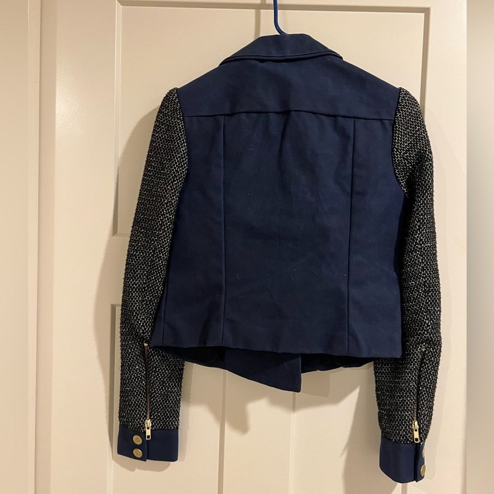 Vaute Couture Waxed Canvas Navy Jacket Small navy blue vegan - second product detail image