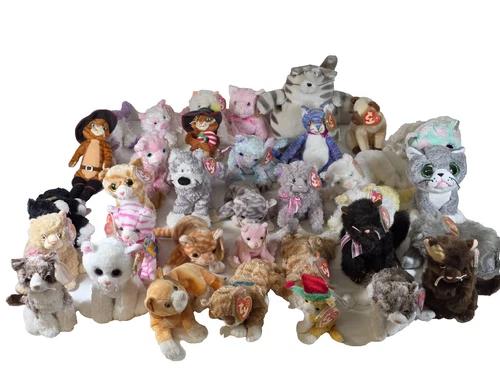 Vintage Ty Beanie Babies Cats - Lot of 56