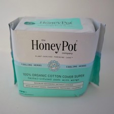 The Honey Pot Herbal Infused Pads With Wings Super Absorbency 16 Count Organic