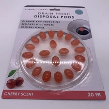 Sophisti-Clean Drain Fresh Garbage Disposal Pods Cherry Scent 20 Count Cleaner