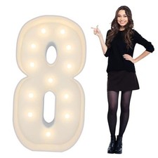 Marquee Light Up Number Pre-Cut Frame Giant Marquee Numbers 8, 4FT Number 8