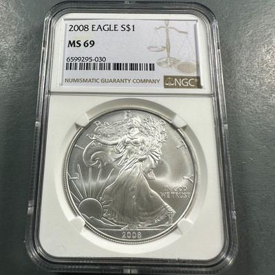 #ad 2008 SILVER Eagle NGC MS69 89672 $110.19