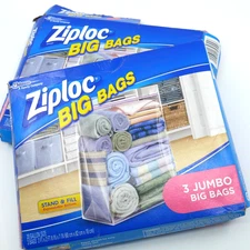 2 boxes of ZIPLOC Jumbo 20 Gallon Big Bags Stand Fill 2'x2' / Damage box