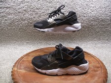 Nike Air Huarache Run Shoes Youth Size 5Y Black Glitter Low Top Running Sneakers