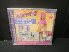 Barbie Print N Play Stationery  Stickers CD-ROM for Windows 95/3.1 NEW