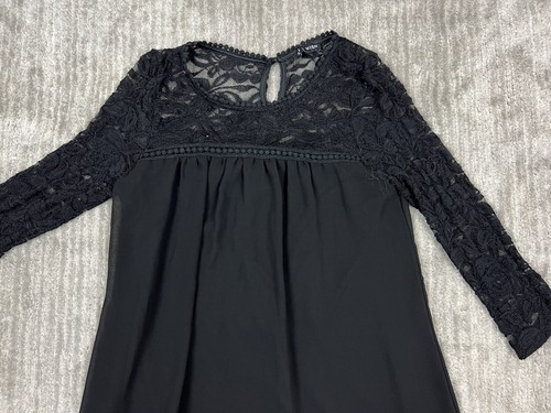 As U Wish Vestito Donna Piccolo Nero Pizzo Manica 3/4 - Foto 2 di 10