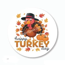 Happy Turkey Day Stickers Autumn Labels Thanksgiving Favors Envelope Seals