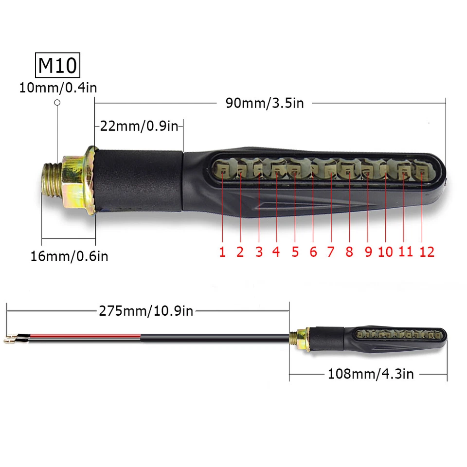 Luces de señal de giro LED ámbar para Suzuki Katana 750 600 Hayabusa SV650S SV1000S A Foto 4 de 4