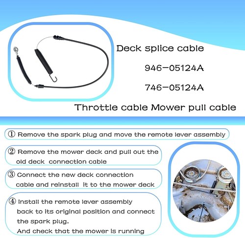 PARA TROY-BILT CUB CADET MTD TOMA DE FUERZA CABLE HOJA DE COMPROMISO 946-05124A 746-05124 - Imagen 4 de 7