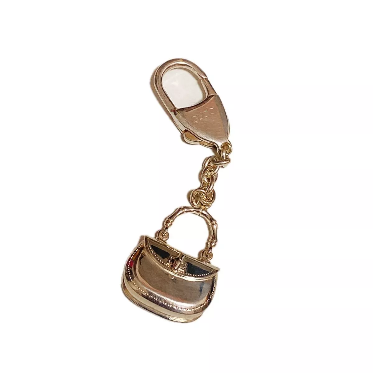 Rare sac Gucci breloque bambou logo une pointe breloque argentée