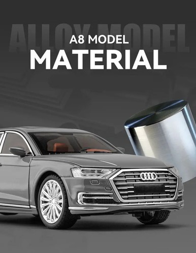 1:24 Audi A8 Diecast Auto Modell Simulation Sound & Licht Kinder Spielzeug Geschenk - Bild 10 von 27