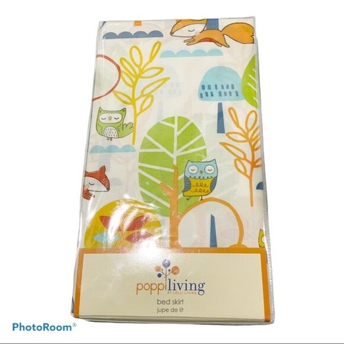 Poppi Living Crib Bed Skirt Owl Print Enchanted Forest Kids - Afbeelding 5 van 7