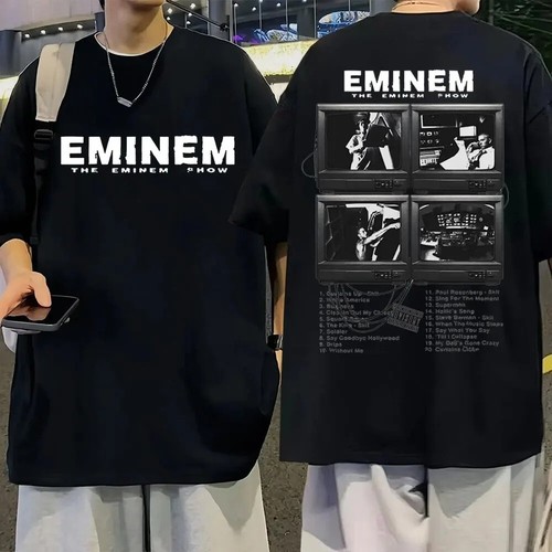 Camiseta Álbum de Música Eminem Gira Mundial Camiseta Hombres Manga Corta Camiseta Prendas para el torso - Imagen 23 de 45