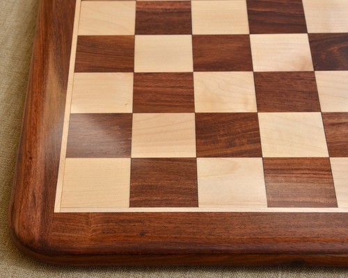 Tablero de ajedrez madera Sheesham marrón dorado madera 17" - 45 mm - Imagen 3 de 8