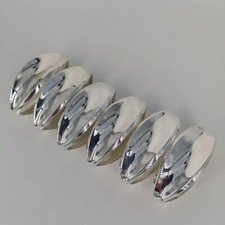 Set aus sechs Serviettenringen aus den 1950er Jahren in Silber