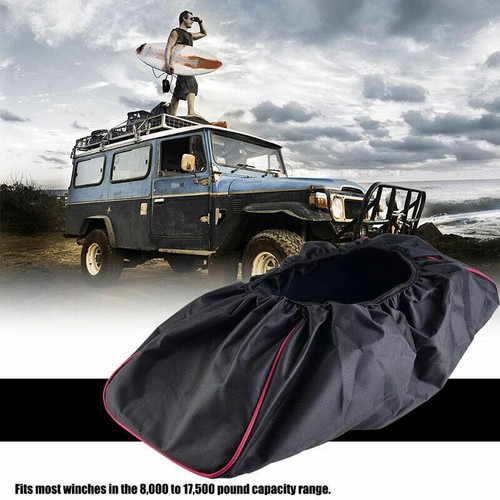 Car Winch Cover Black Waterproof Anti-dust Soft Winch Cover for Driver Recovery - Picture 5 of 12