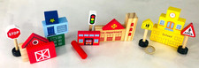 House Fire Station School Signs Train Brio Big Rigs Wood Wooden Kids Toy Bundle