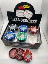 Casino Chip 2.0” 53mm Tobacco Hemp Spice Magnetic 3 Piece Grinder Lot of 12