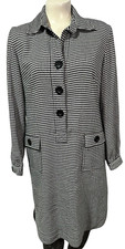 Talbots Women's Dress Size 8 Black Houndstooth Classic Stretch Career