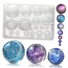 20-Cavity Sphere Molds for Resin, Round Ball Resin Mold, Silicone Orbs Mold