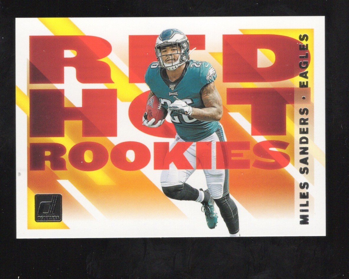 2019 Panini Donruss Miles Sanders Red Hot Rookies #RHR-9 Philadelphia Eagles