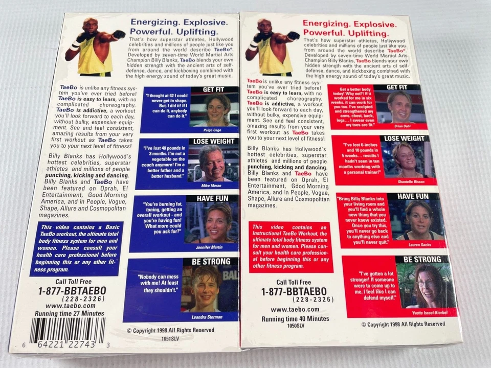 Billy Blanks Tae Bo Ultimate Total Body Workout VHS 2 Pack New! - Image 2 of 4