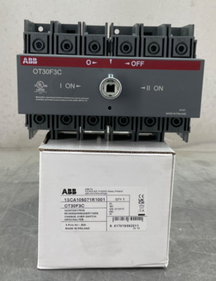 NEW ABB OT30F3C CHANGE OVER SWITCH 40A 3P NONFUSIBLE 600VAC