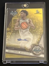 2023-24 Bowman Chrome U Zaccharie Risacher Yellow Refractor Auto /75 SP Rookie