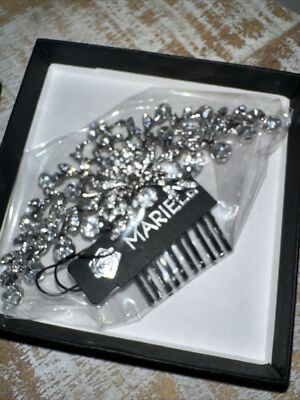 Mariell rhinestone hair piece Mariell Bridal Hair Comb - Cubic Zirconia Crystals, Platinum  main image 2