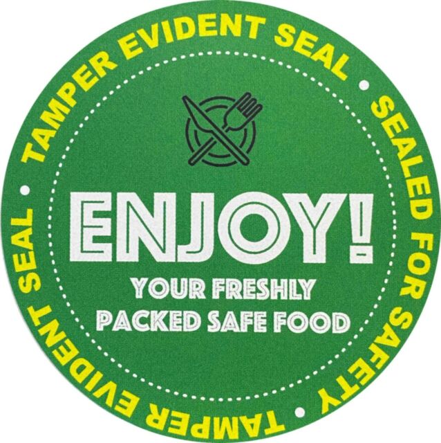 Food Delivery Tamper Evident Seal Stickers 2.5" Inches Round 500