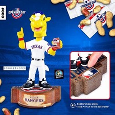 CAPTAIN Texas Rangers Opening Day Mascot Peanuts & Cracker Jacks MLB Bobblehead