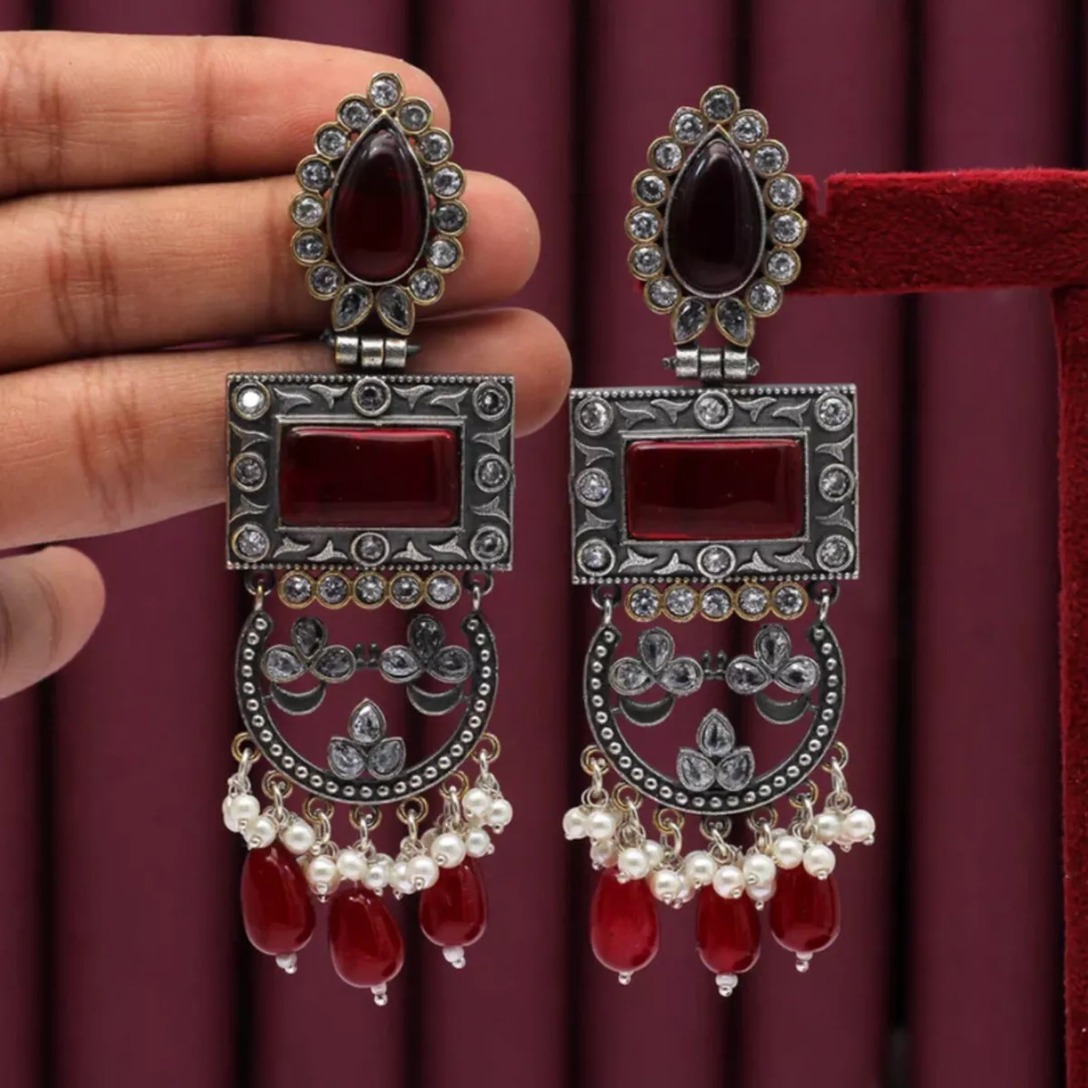 Oxidised earrings new collection deals