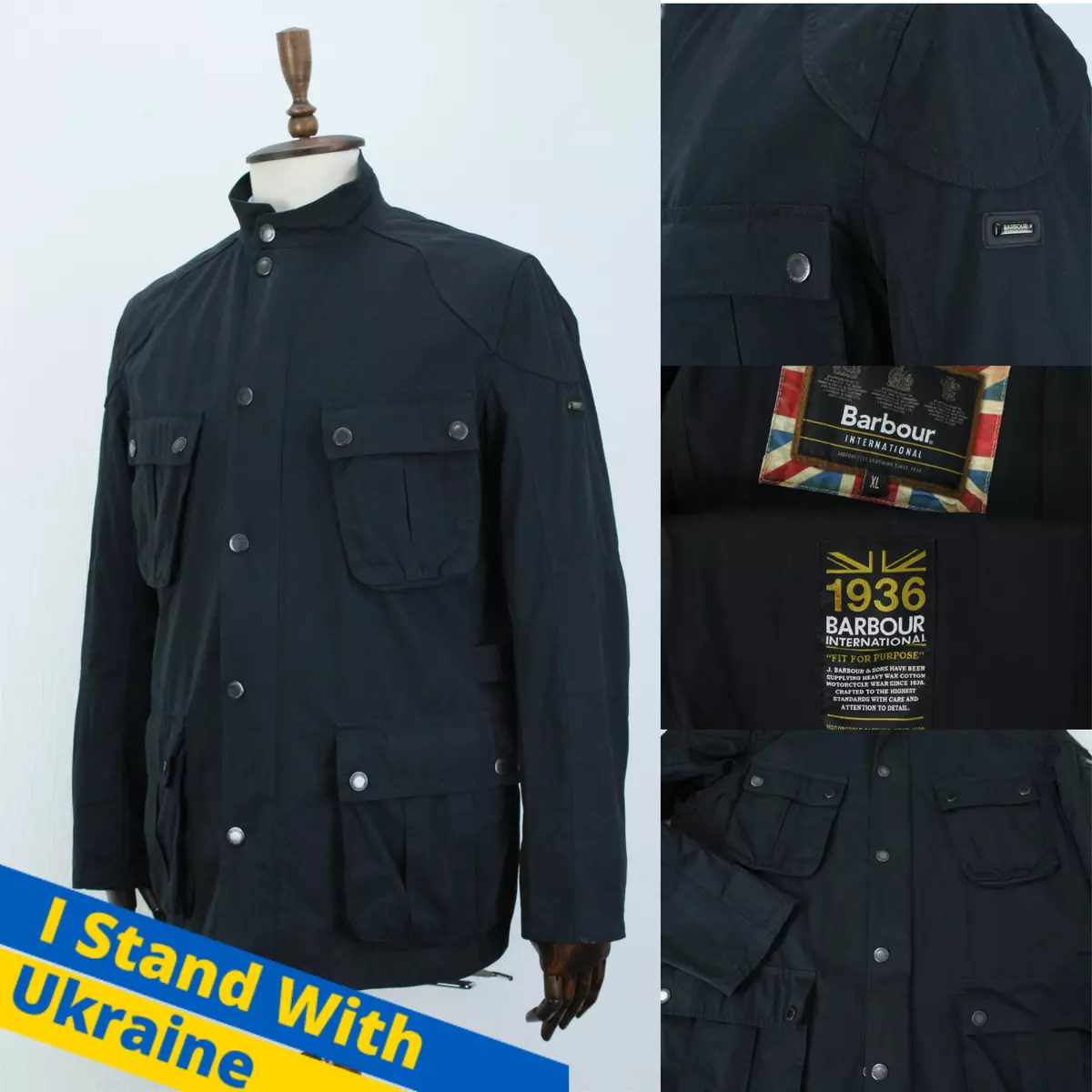 Barbour International Lockseam Classic Cotton Navy Motorcycle