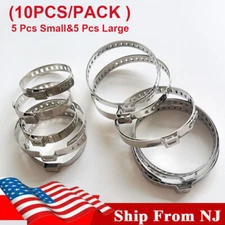 10Pcs Universal Stainless Steel Axle CV Joint Boot Crimp Clamp Kit Driveshaft 