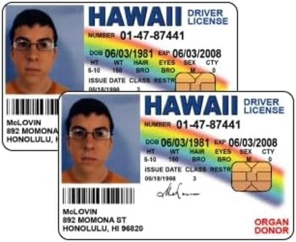 ANY CUSTOM PRODUCT McLovin ID Driver License Superbad Vinyl Credit Card Skin - 2 Pack