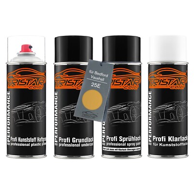 Autolack Spraydosen Set Kunststoff für Bedford Vauxhall 25E Sunflower Metallic