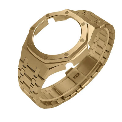 Casioak Edelstahl Armband-Case MOD für G-SHOCK GA2100 GA2110 GOLD