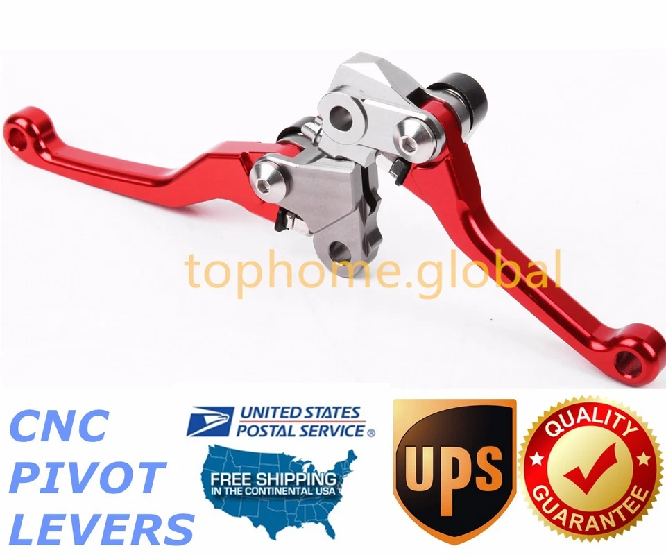 For Honda CRF250R	2007-2021 2008 2009 2010 Clutch Brake Levers Dirt Pivot US Red - Image 3 of 4