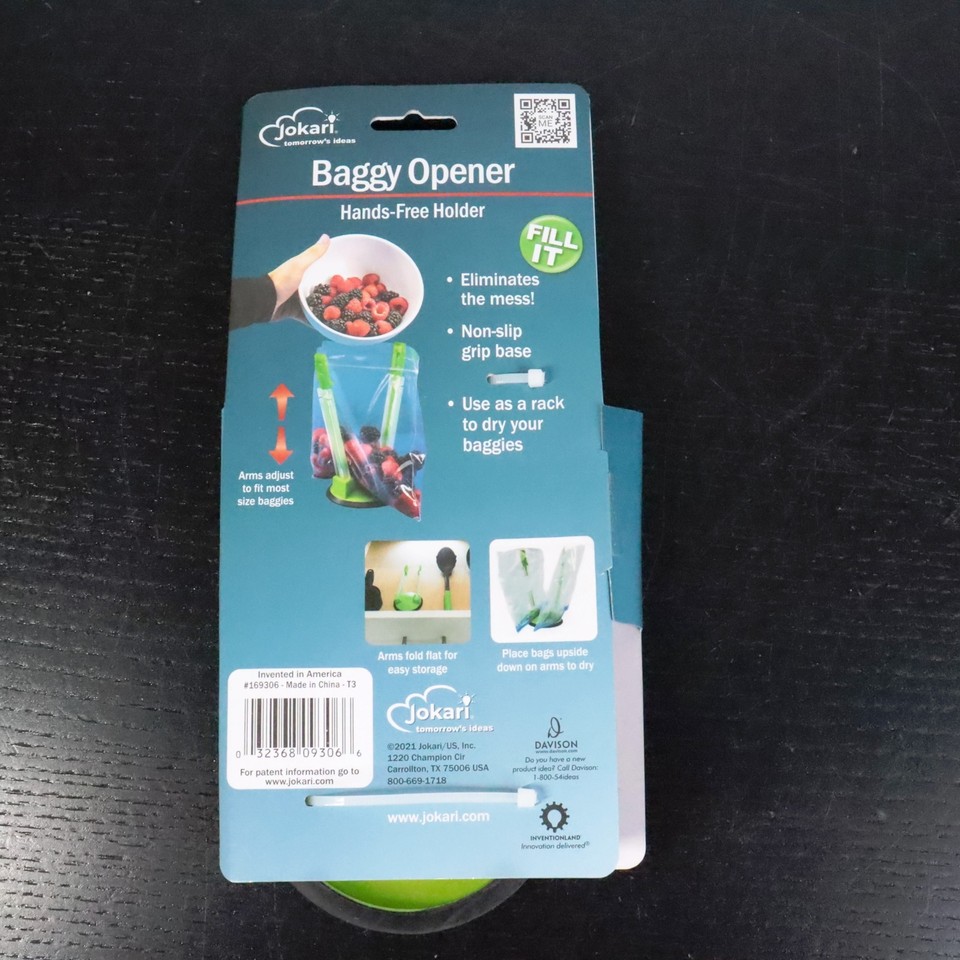 New Jokari Baggy Opener HandsFree Zip Storage Bag Holder Clip eBay
