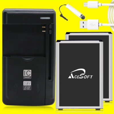 AceSoft 2x 4580mAh Battery Charger Cable Pen for U.S. Cellular LG K8 US375 Phone