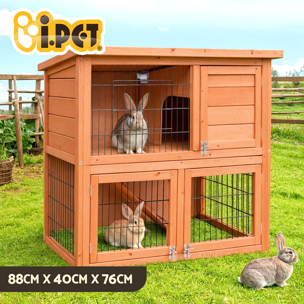 Chicken Coop Rabbit Hutch Large House Run Wooden Cage Bunny Pet  Outdoor