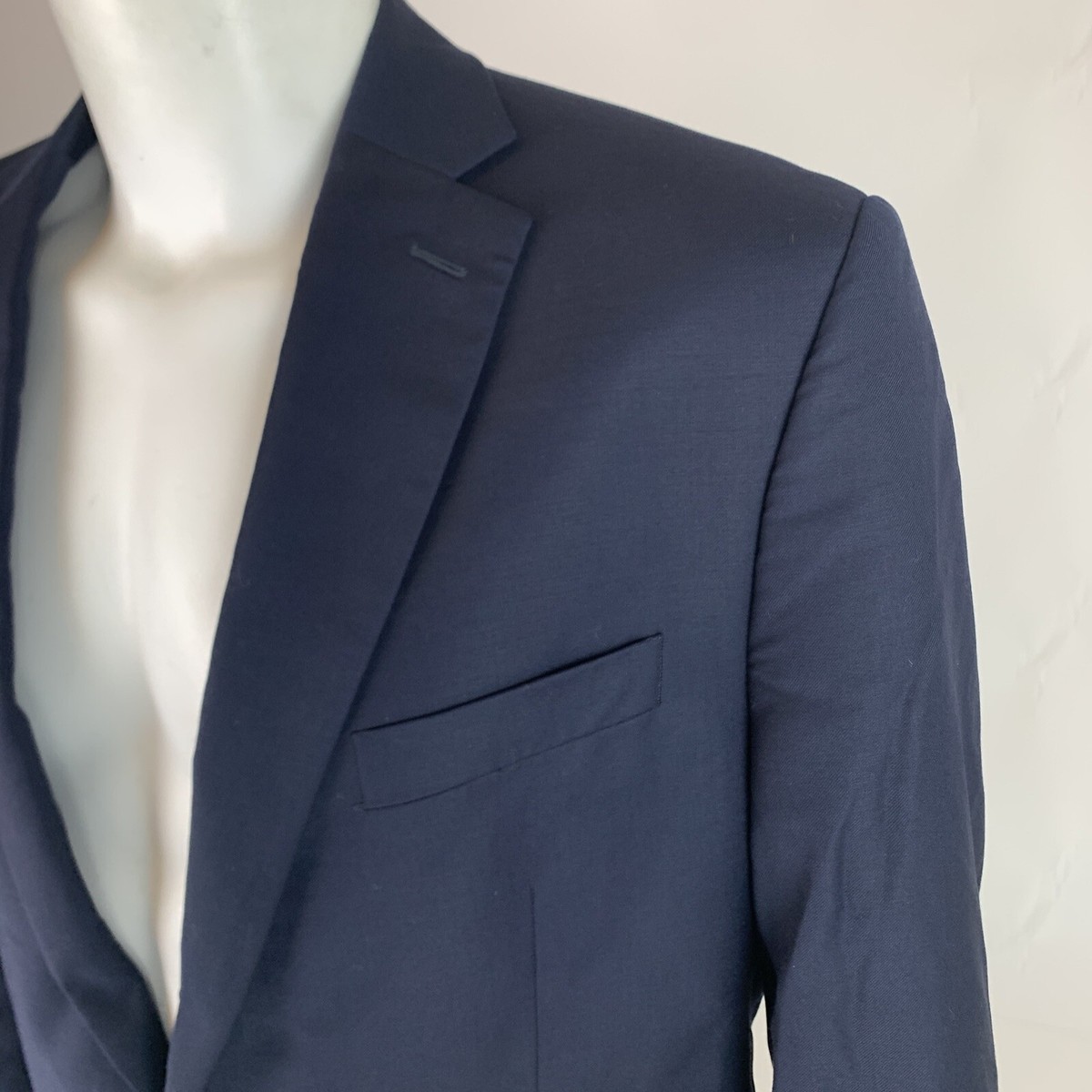Men's Lauren Ralph Lauren Navy Blue Gold Button Wool Blazer Jacket