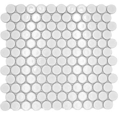 Keramik Mosaikfliesen Knopf Loop Penny Rund Glänzed Fliesenspiegel |10 Matten