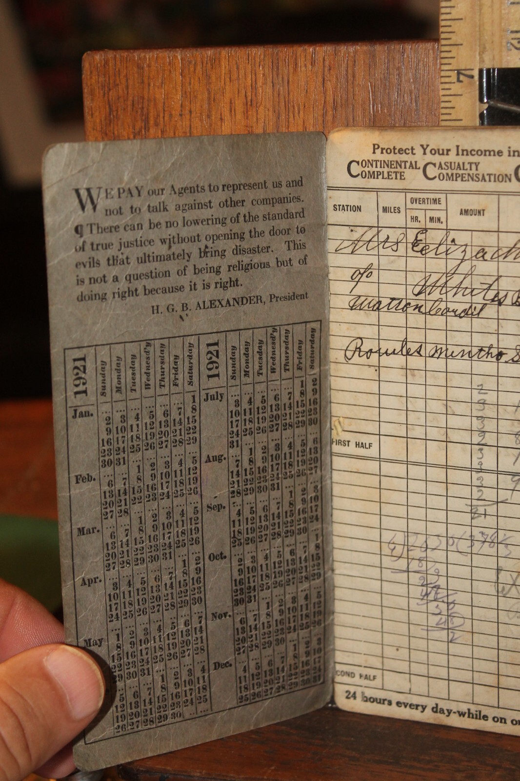 Antique 1922 Railroad Time Book Continental Casualty Company eBay