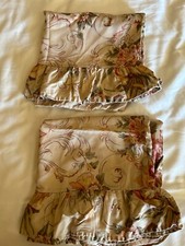 Ralph Lauren Guinevere Aragon medieval floral ruffled pair king pillowcases