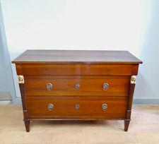 ANCIEN COMMODE EMPIRE DIRECTOIRE EPOQUE 1810 EN NOYER ,  RESTAURE'