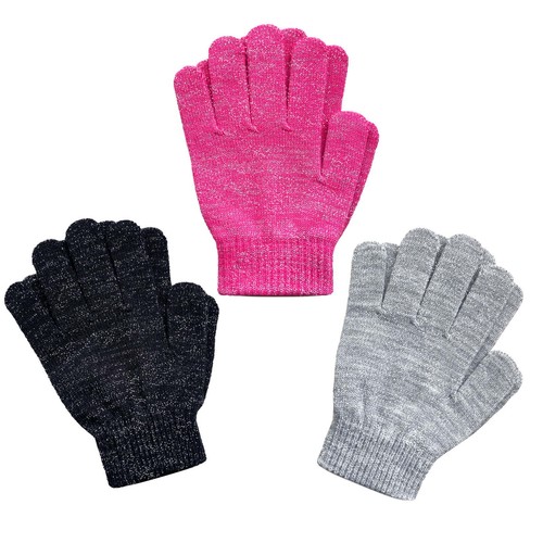 EvridWear Boys Girls Magic Stretch Gripper Gloves,3 Pairs Kids Winter Warm Glove - Picture 11 of 38